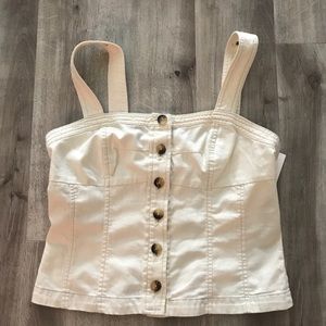 Anthropologie Crop Top Pilcro Square Blouse 8 NWT